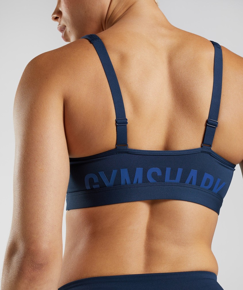 Navy Women's Gymshark Fraction Sports Bra | USA-01482