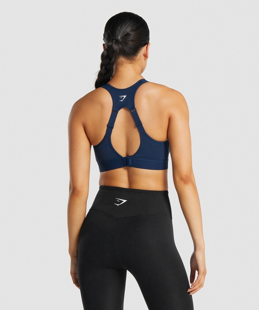 Navy Women's Gymshark Open Back Sports Bra | USA-34908