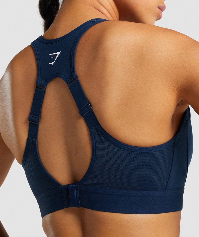 Navy Women's Gymshark Open Back Sports Bra | USA-34908