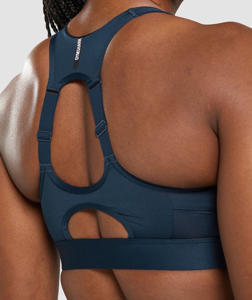 Navy Women's Gymshark Speed Sports Bra | USA-82571