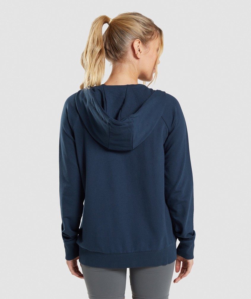 Navy Women's Gymshark Training Zip Hoodie | USA-06273