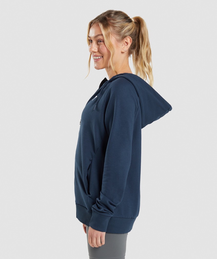 Navy Women's Gymshark Training Zip Hoodie | USA-06273