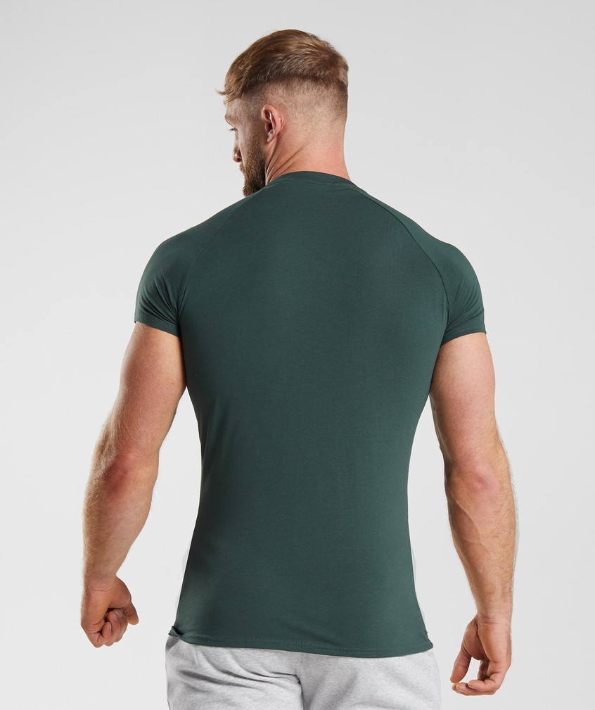 Obsidian Green Men's Gymshark Apollo T-Shirts | USA-91285