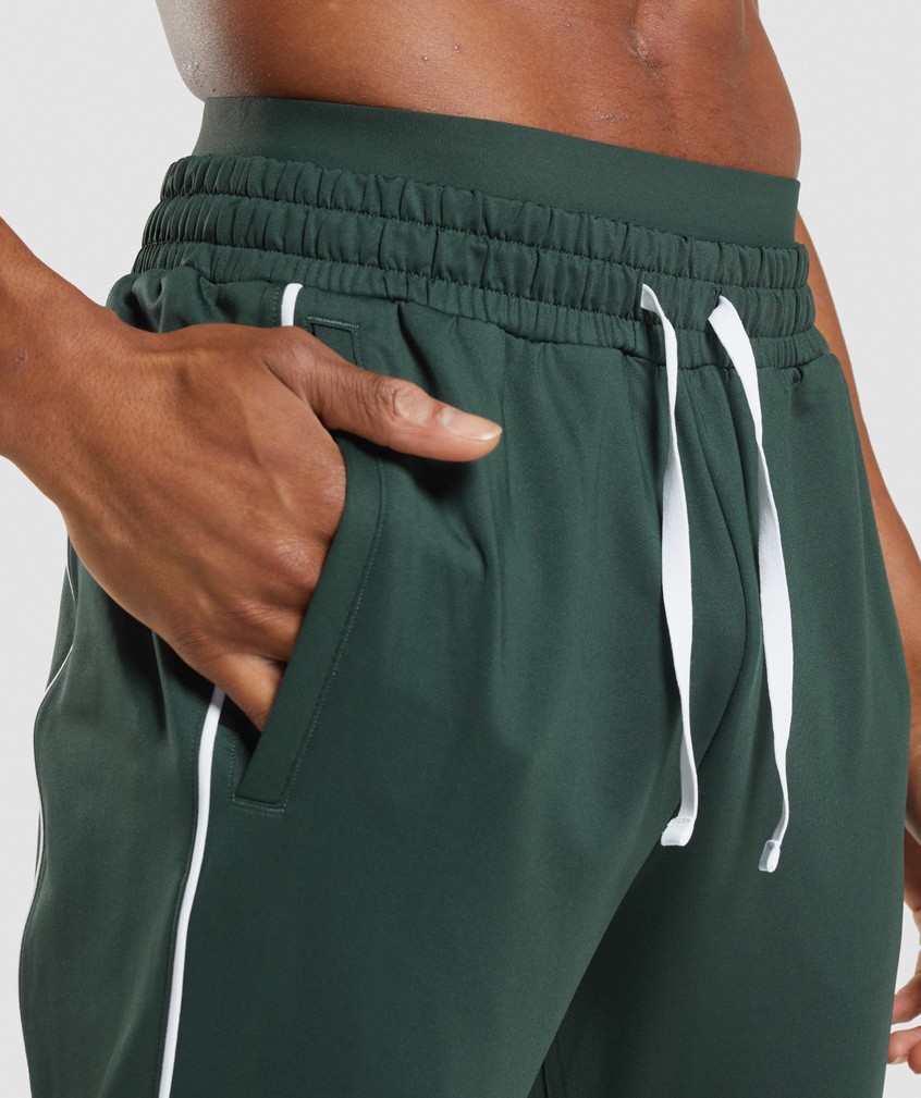 Obsidian Green / White Men's Gymshark Recess Joggers | USA-49672