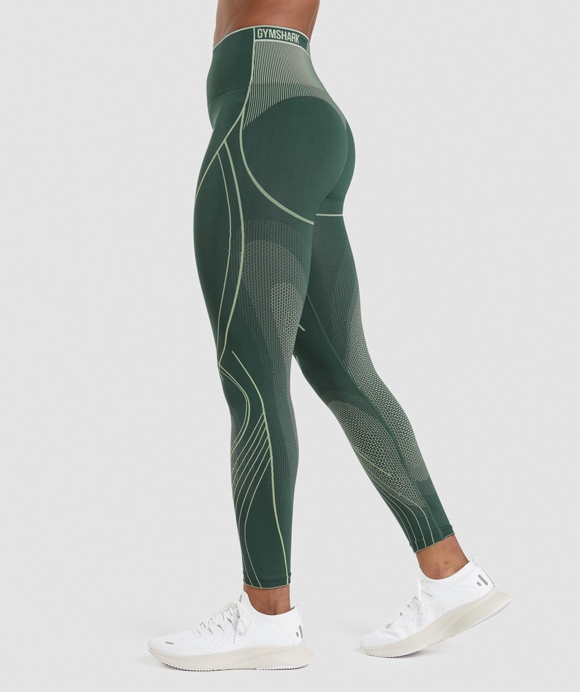 Obsidian Green Women's Gymshark Apex Seamless High Rise Leggings | USA-12304