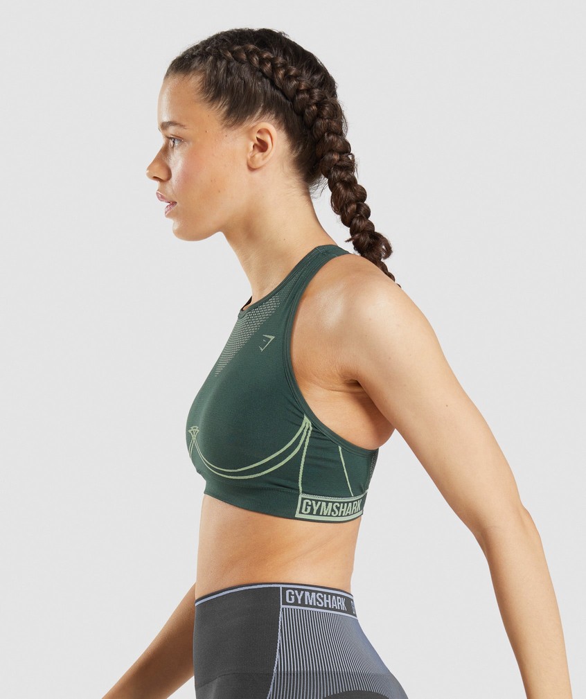 Obsidian Green Women's Gymshark Apex Seamless Sports Bra | USA-23718