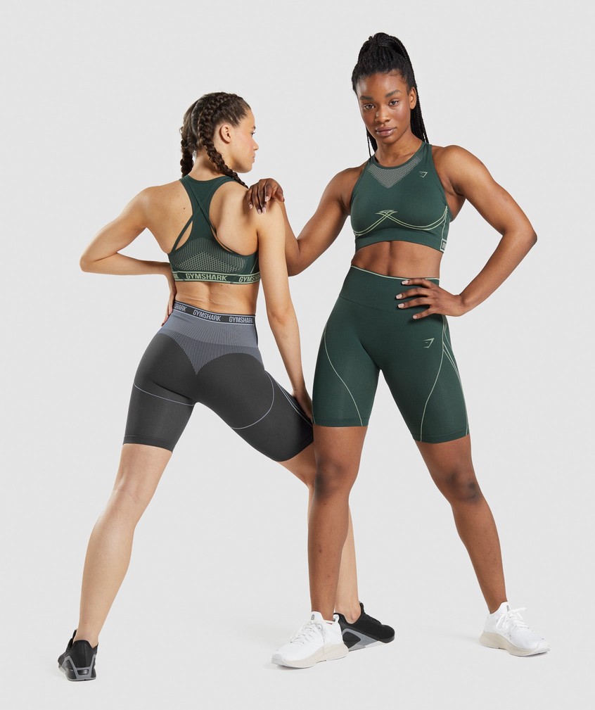 Obsidian Green Women's Gymshark Apex Seamless Sports Bra | USA-23718