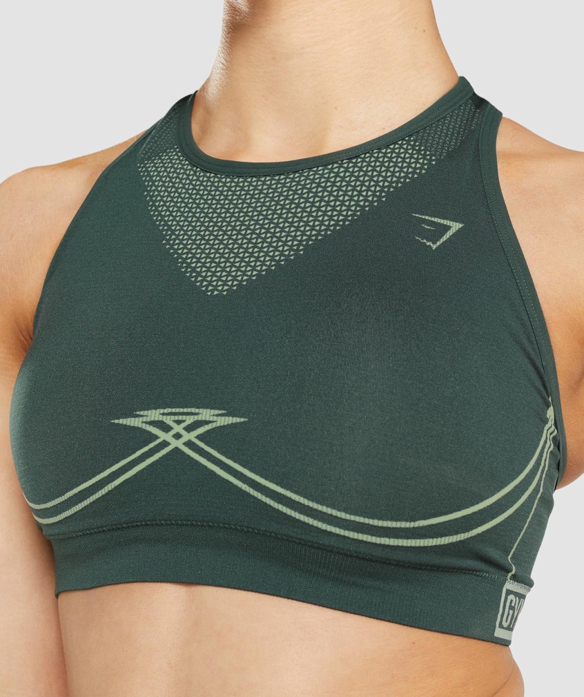 Obsidian Green Women's Gymshark Apex Seamless Sports Bra | USA-23718