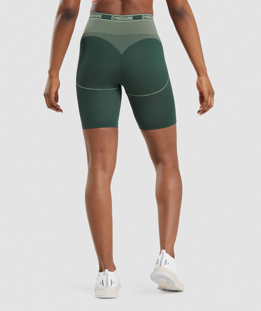 Obsidian Green Women's Gymshark Apex Seamless High Rise Short Shorts | USA-46829