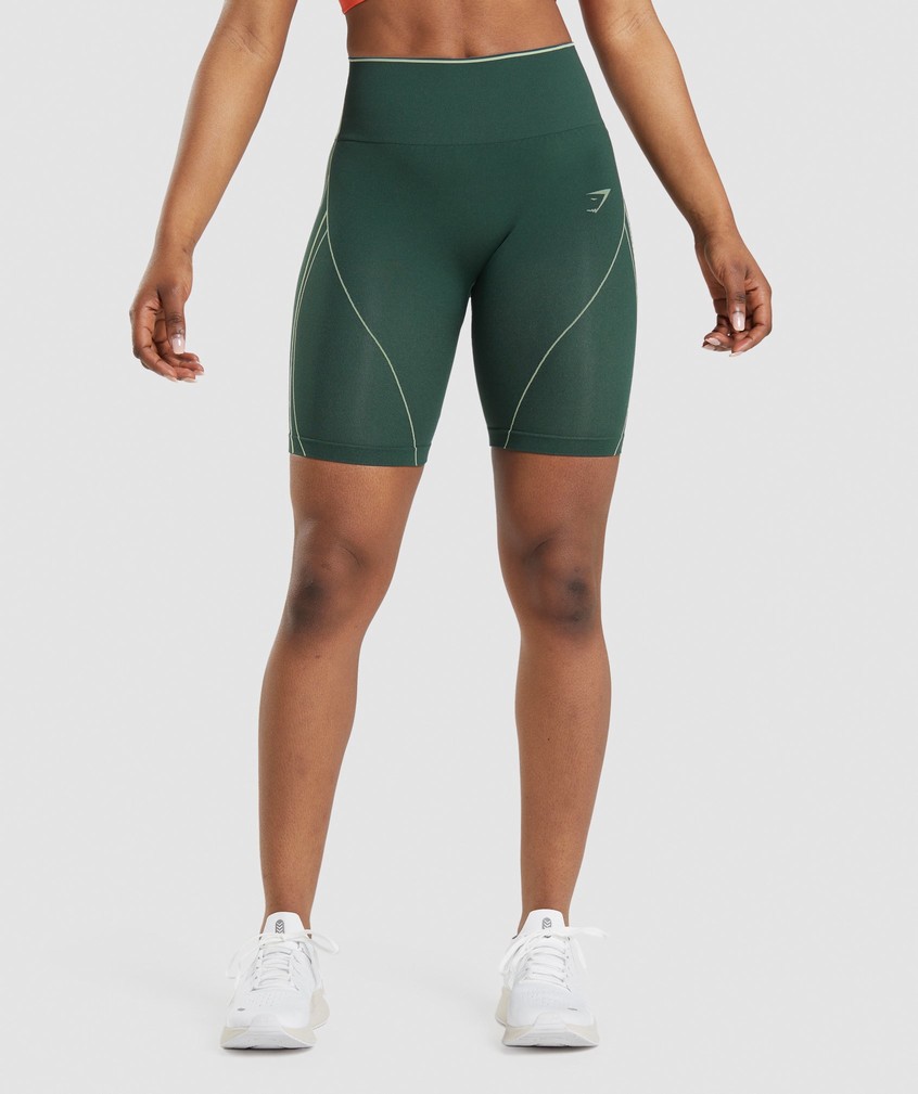 Obsidian Green Women\'s Gymshark Apex Seamless High Rise Short Shorts | USA-46829