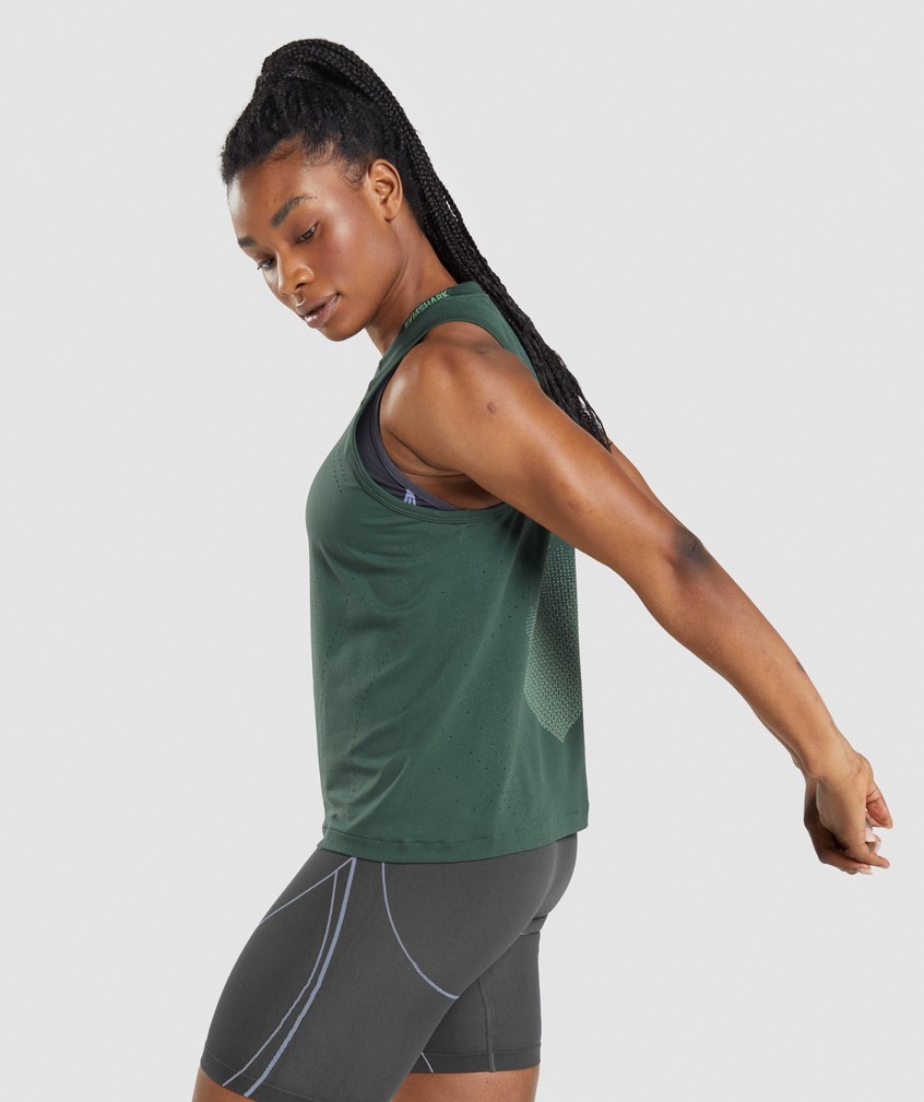 Obsidian Green Women's Gymshark Apex Seamless Tank | USA-69512