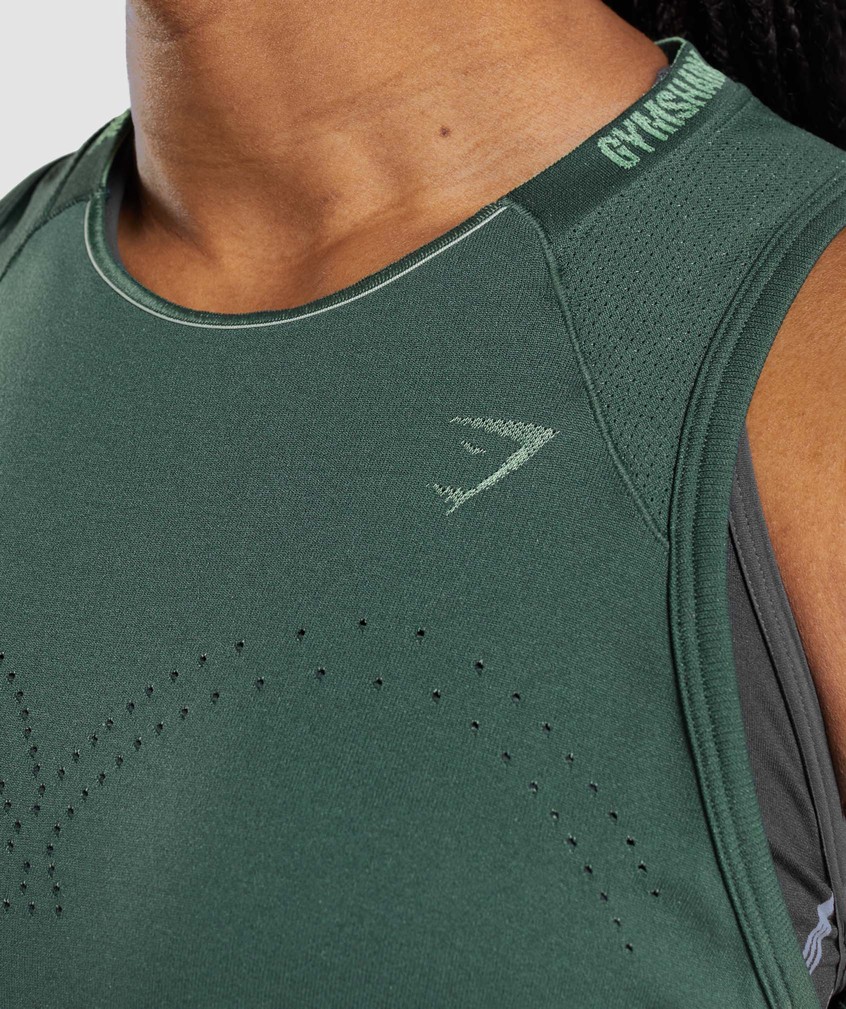 Obsidian Green Women's Gymshark Apex Seamless Tank | USA-69512