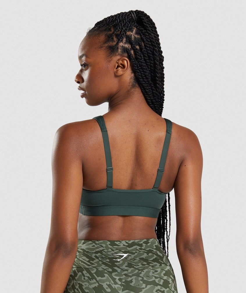 Obsidian Green Women's Gymshark Scoop Neck Sports Bra | USA-90746