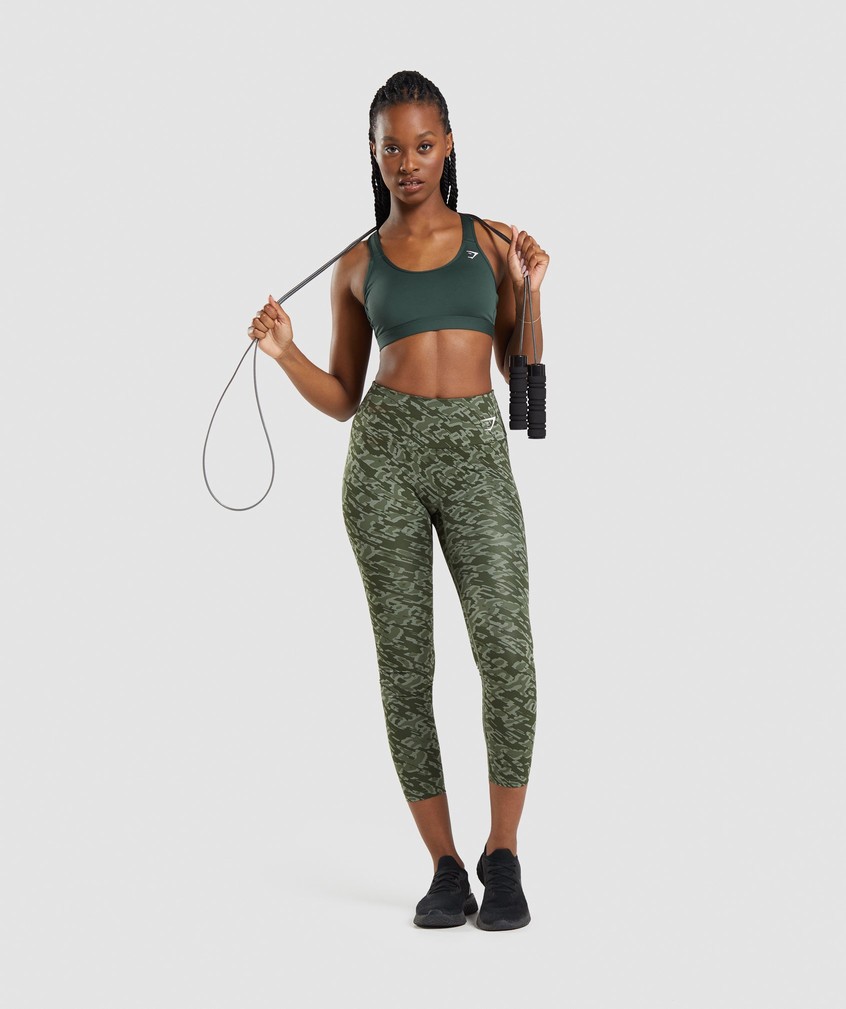 Obsidian Green Women's Gymshark Scoop Neck Sports Bra | USA-90746