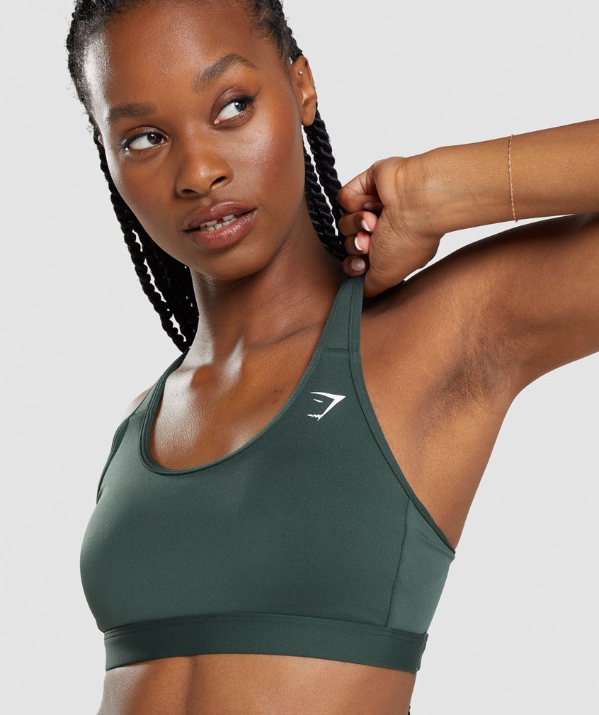 Obsidian Green Women's Gymshark Scoop Neck Sports Bra | USA-90746