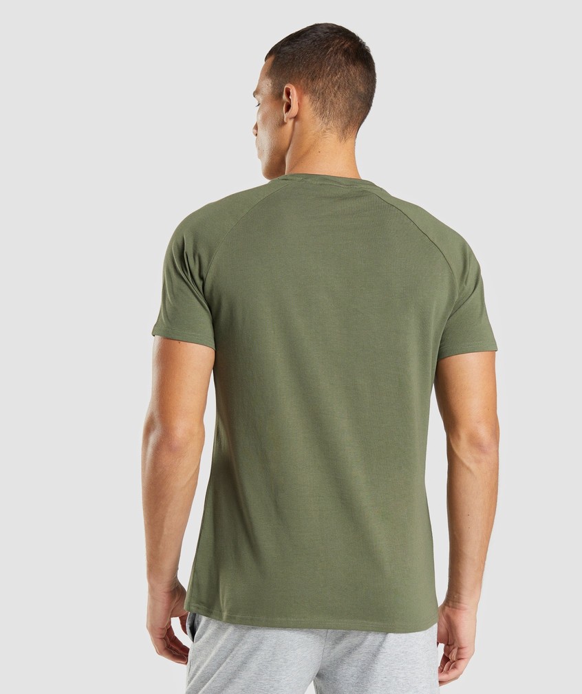 Olive Men's Gymshark Apollo T-Shirts | USA-97240