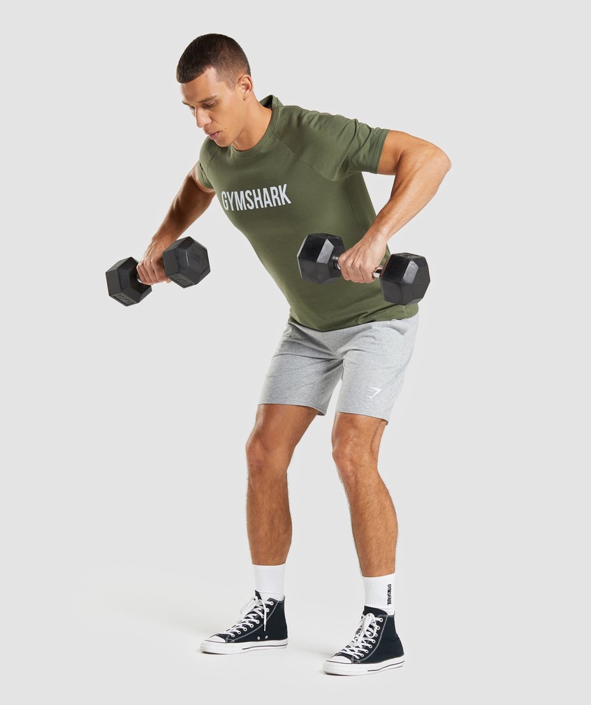 Olive Men's Gymshark Apollo T-Shirts | USA-97240