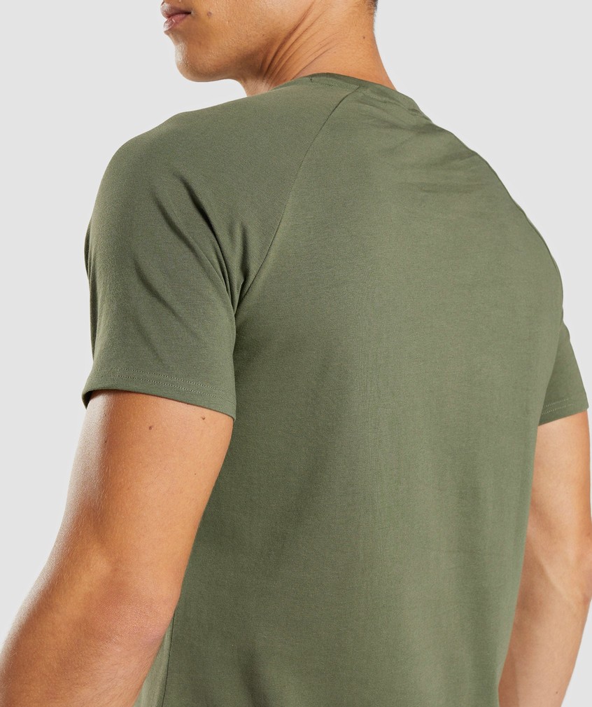 Olive Men's Gymshark Apollo T-Shirts | USA-97240