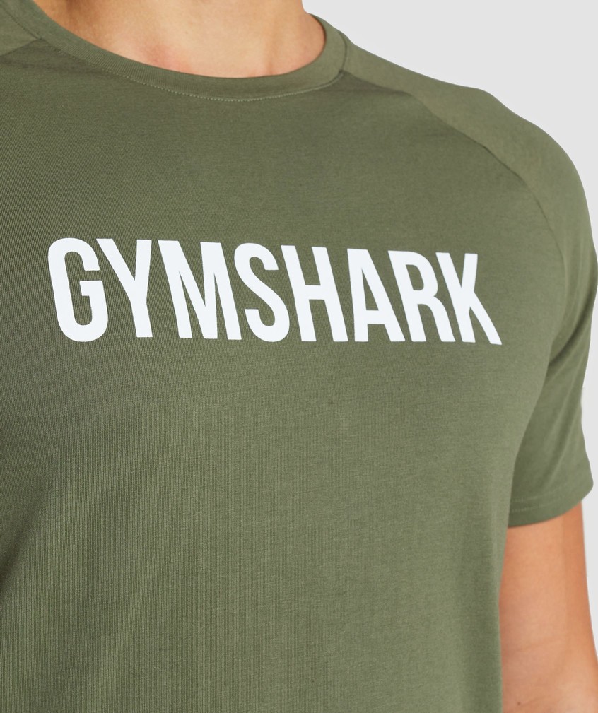 Olive Men's Gymshark Apollo T-Shirts | USA-97240