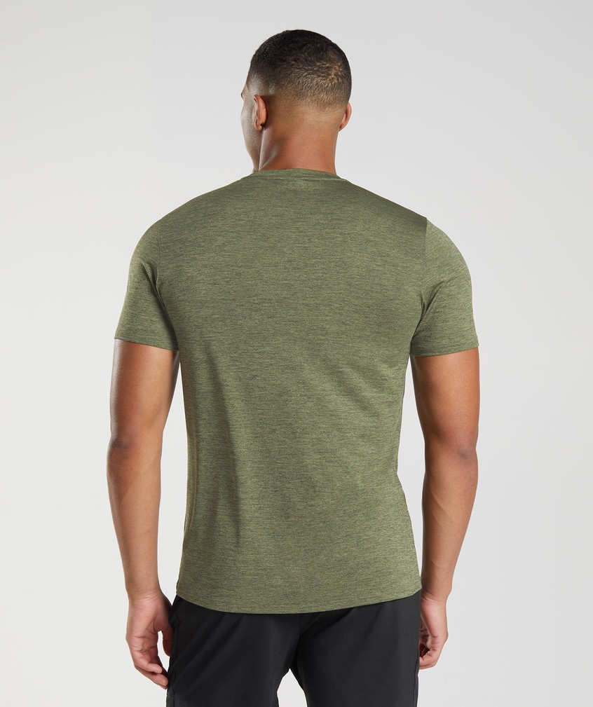 Olive Men's Gymshark Arrival Marl T-Shirts | USA-27804