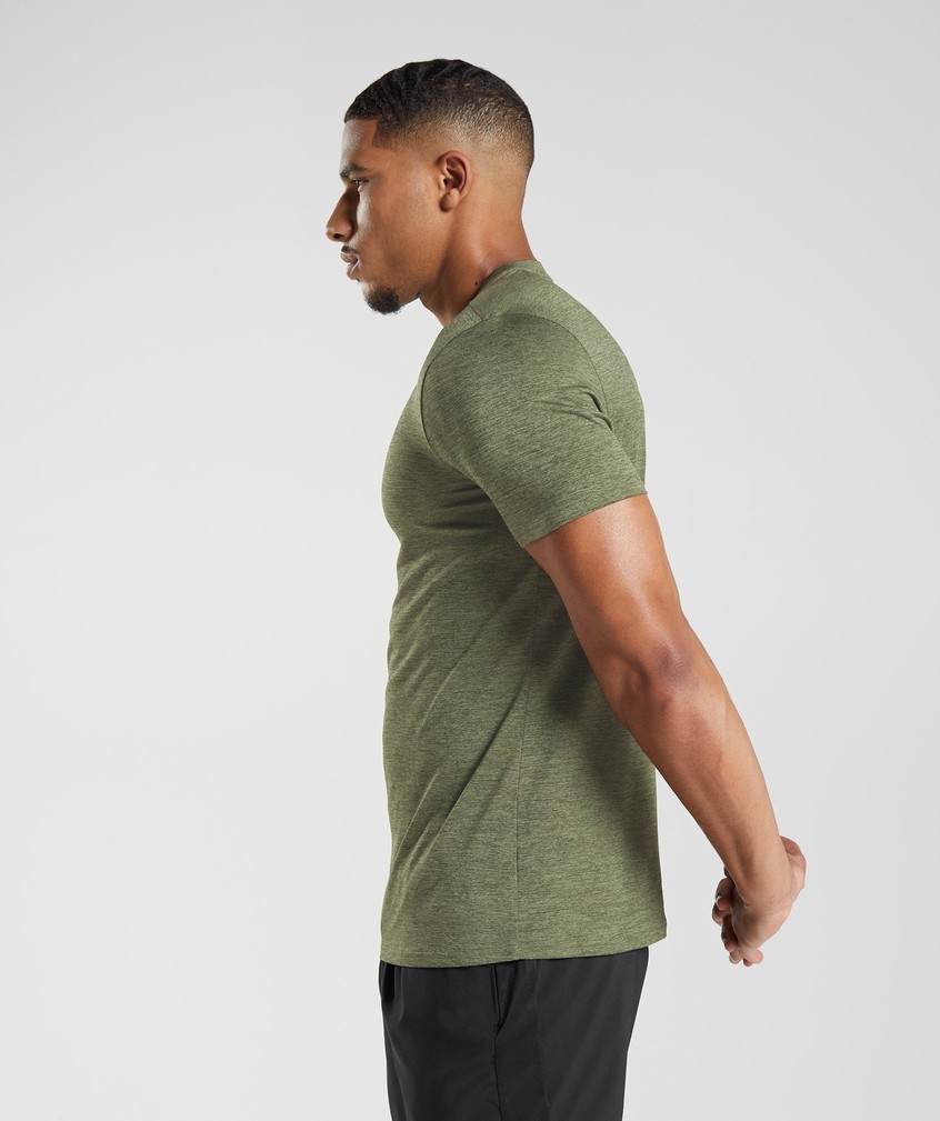 Olive Men's Gymshark Arrival Marl T-Shirts | USA-27804