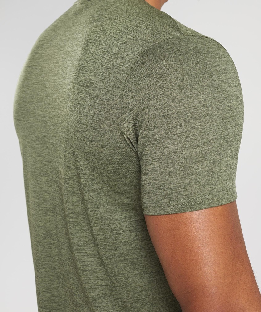 Olive Men's Gymshark Arrival Marl T-Shirts | USA-27804