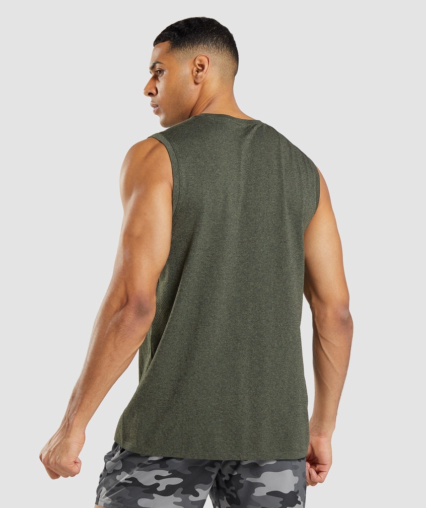 Olive Men's Gymshark Arrival Seamless Tank | USA-37642