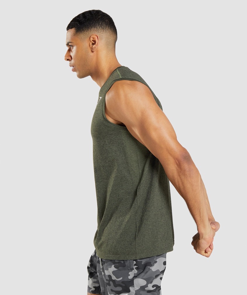 Olive Men's Gymshark Arrival Seamless Tank | USA-37642