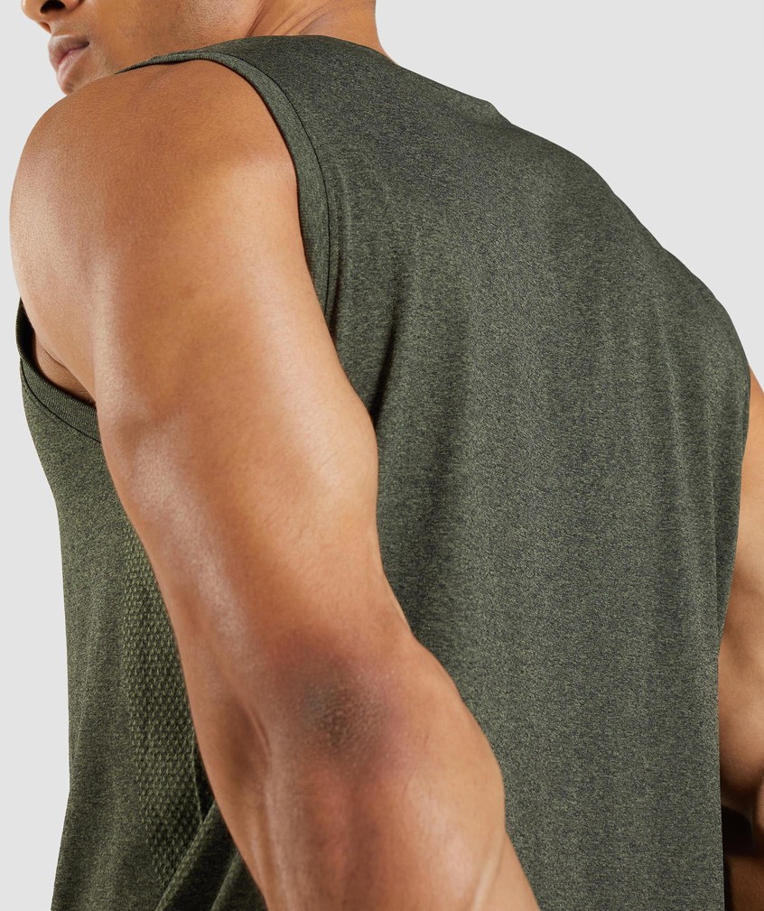 Olive Men's Gymshark Arrival Seamless Tank | USA-37642