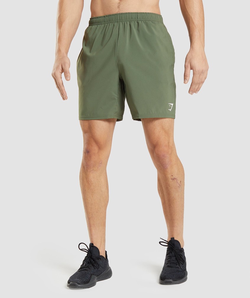 Olive Men\'s Gymshark Arrival Shorts | USA-50273