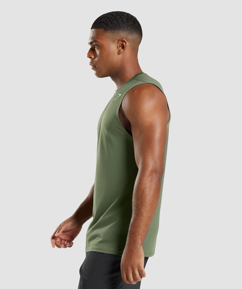 Olive Men's Gymshark Arrival Sleeveless Tank | USA-36904