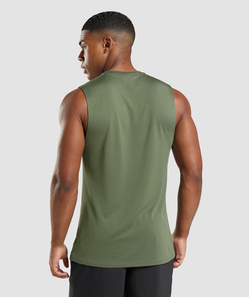 Olive Men's Gymshark Arrival Sleeveless Tank | USA-36904