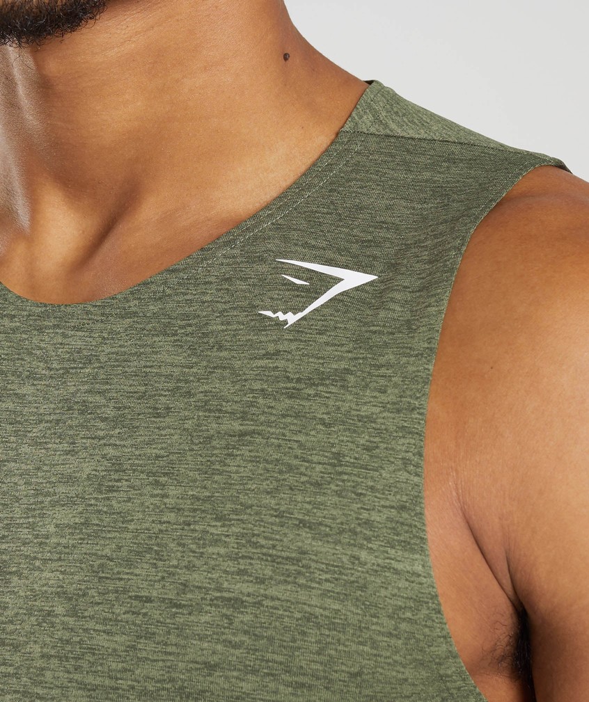 Olive Men's Gymshark Arrival Slim Marl Tank | USA-08327