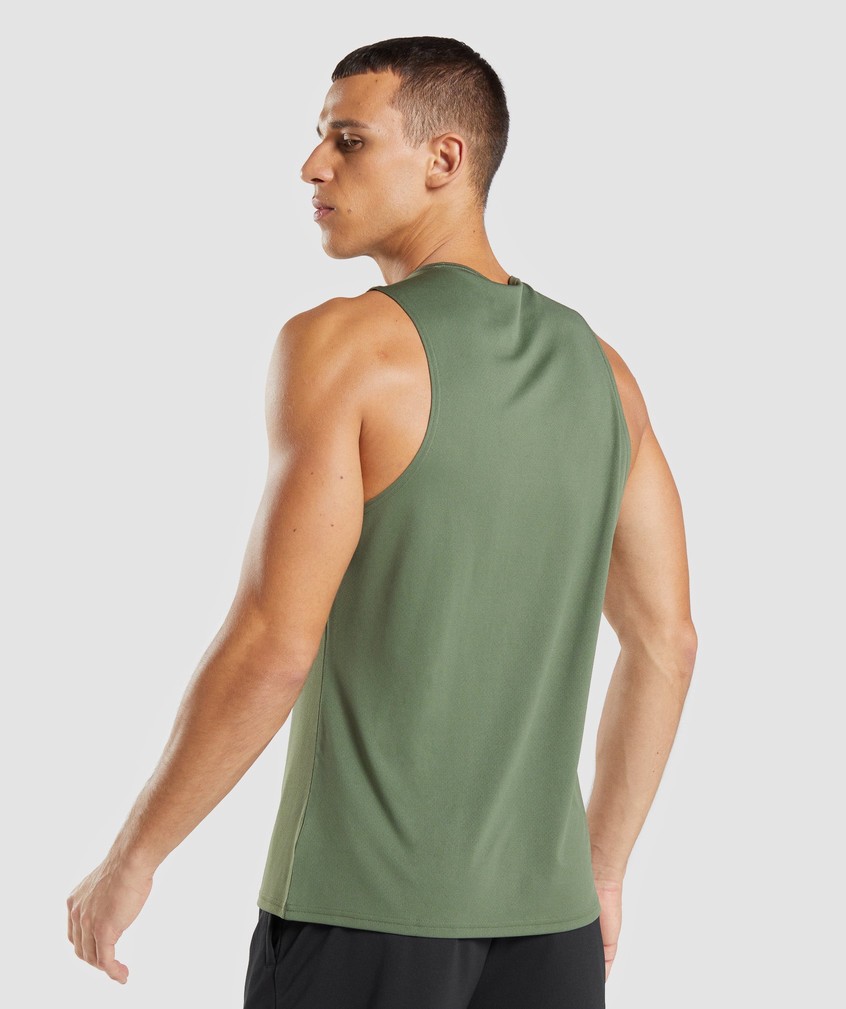 Olive Men's Gymshark Arrival Tank | USA-42830