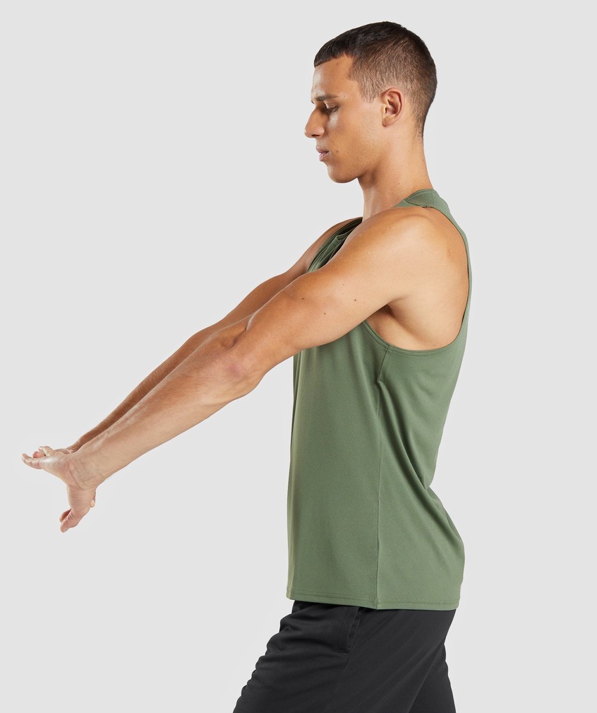 Olive Men's Gymshark Arrival Tank | USA-42830