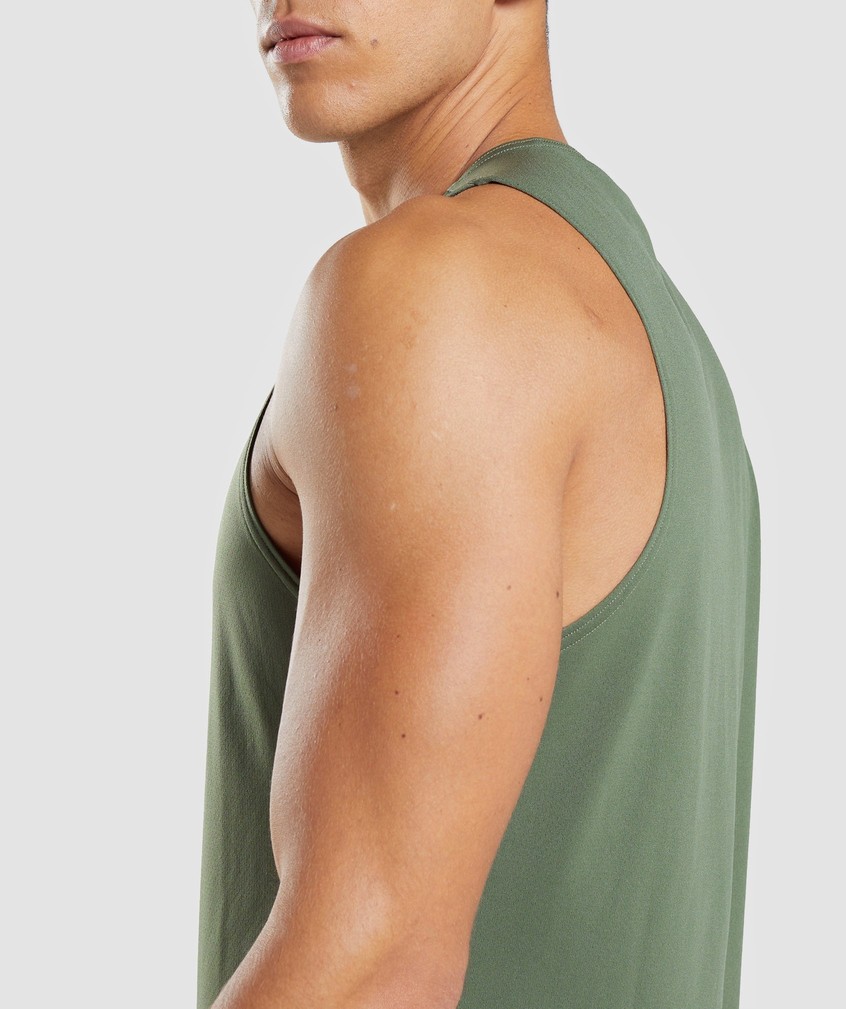 Olive Men's Gymshark Arrival Tank | USA-42830