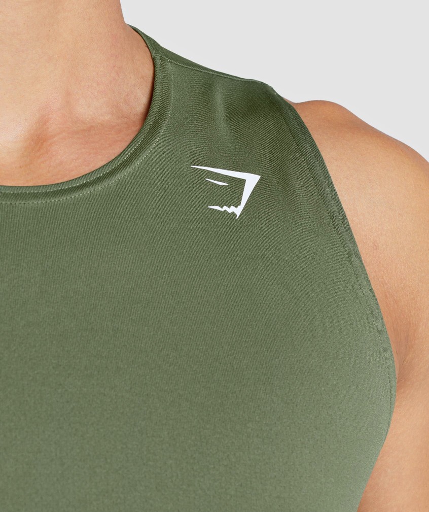 Olive Men's Gymshark Arrival Tank | USA-42830