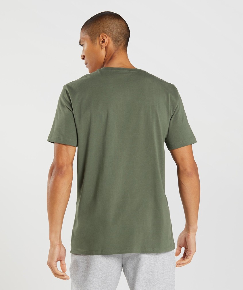 Olive Men's Gymshark Block T-Shirts | USA-61342