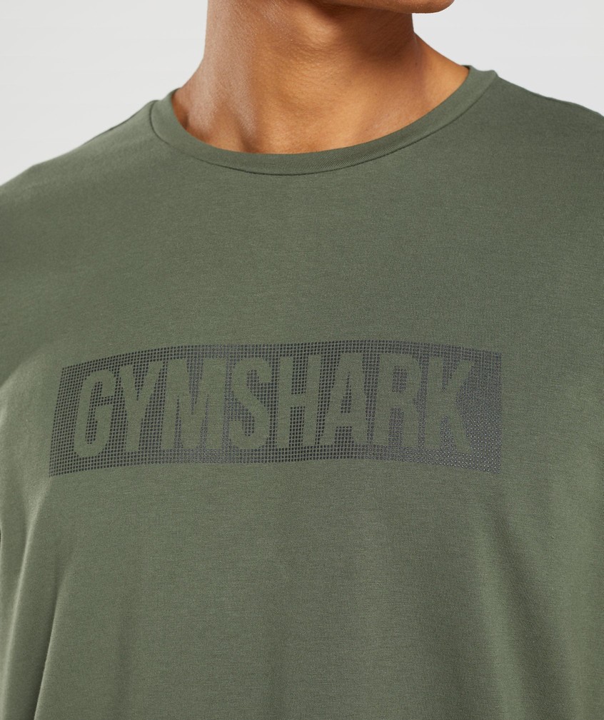 Olive Men's Gymshark Block T-Shirts | USA-61342