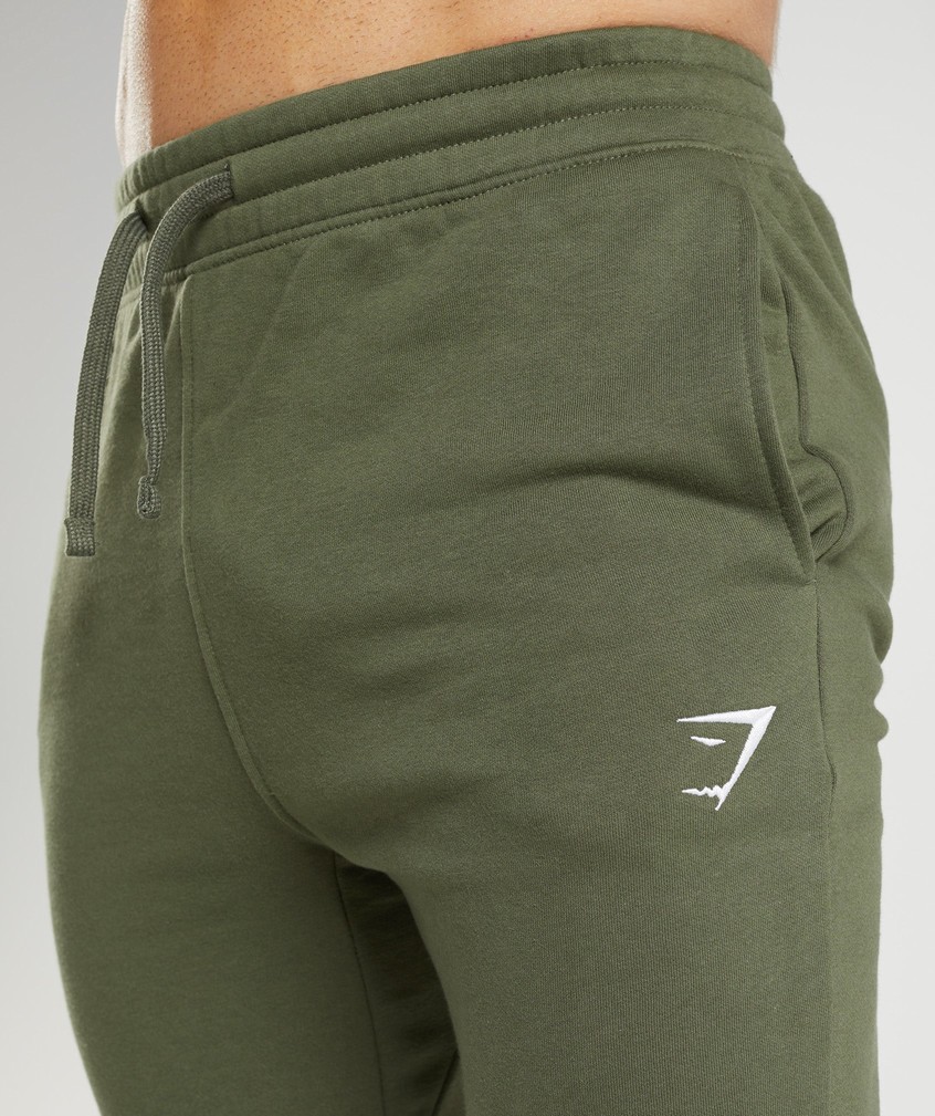 Olive Men's Gymshark Crest Joggers | USA-75916