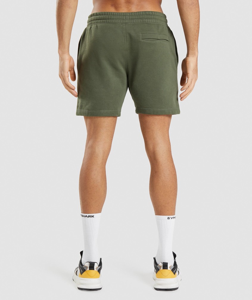 Olive Men's Gymshark Crest Shorts | USA-02987