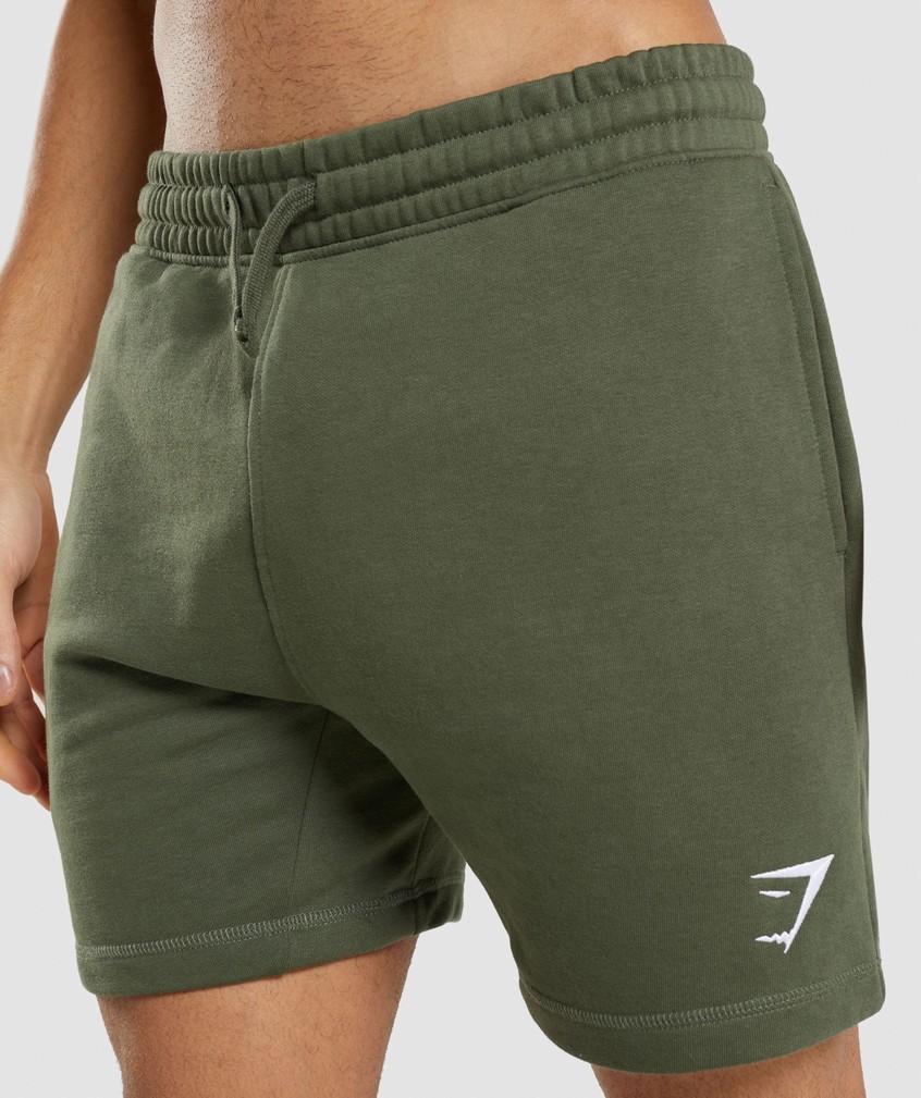 Olive Men's Gymshark Crest Shorts | USA-02987