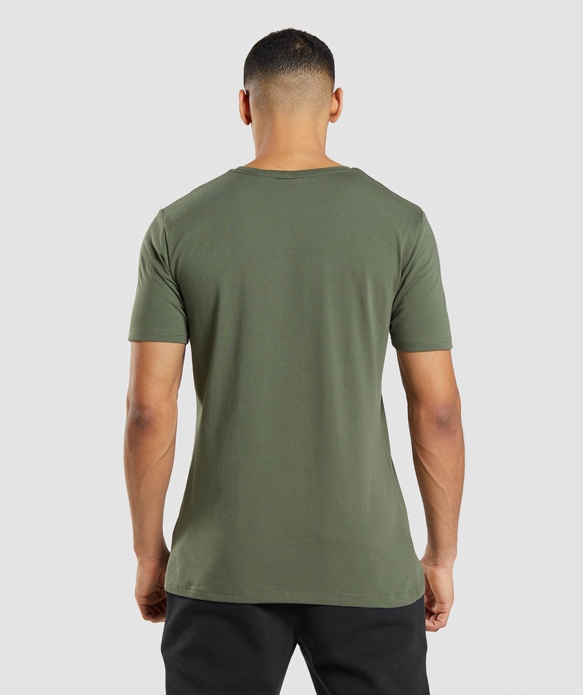 Olive Men's Gymshark Essential T-Shirts | USA-08947