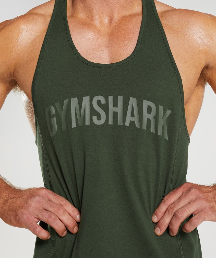 Olive Men's Gymshark Power Stringer | USA-05174