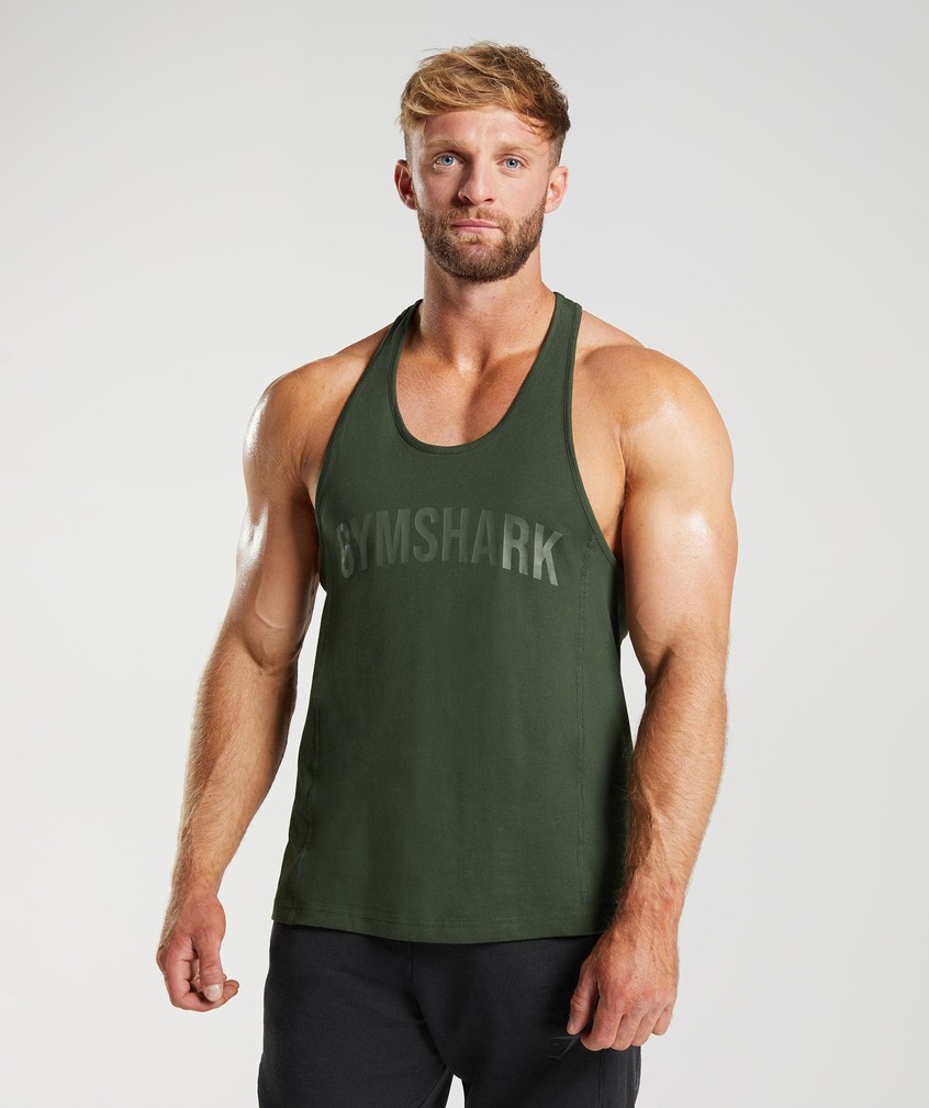 Olive Men\'s Gymshark Power Stringer | USA-05174