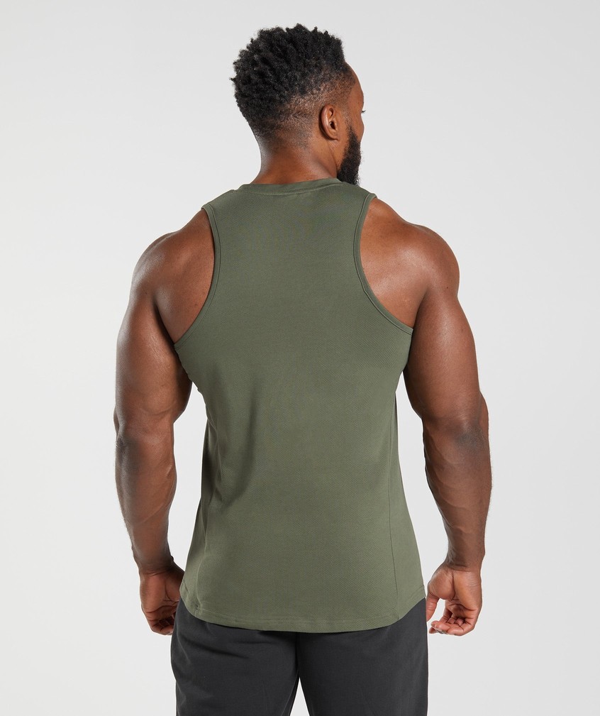 Olive Men's Gymshark React Tank | USA-07245