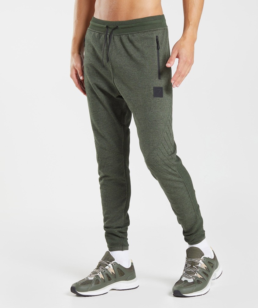 Olive Men\'s Gymshark Retake Knit Joggers | USA-34057