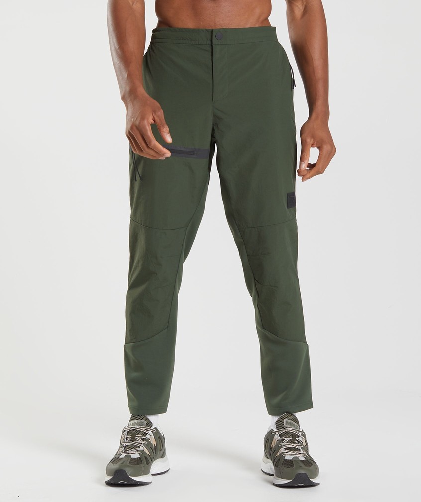 Olive Men\'s Gymshark Retake Woven Joggers | USA-07468