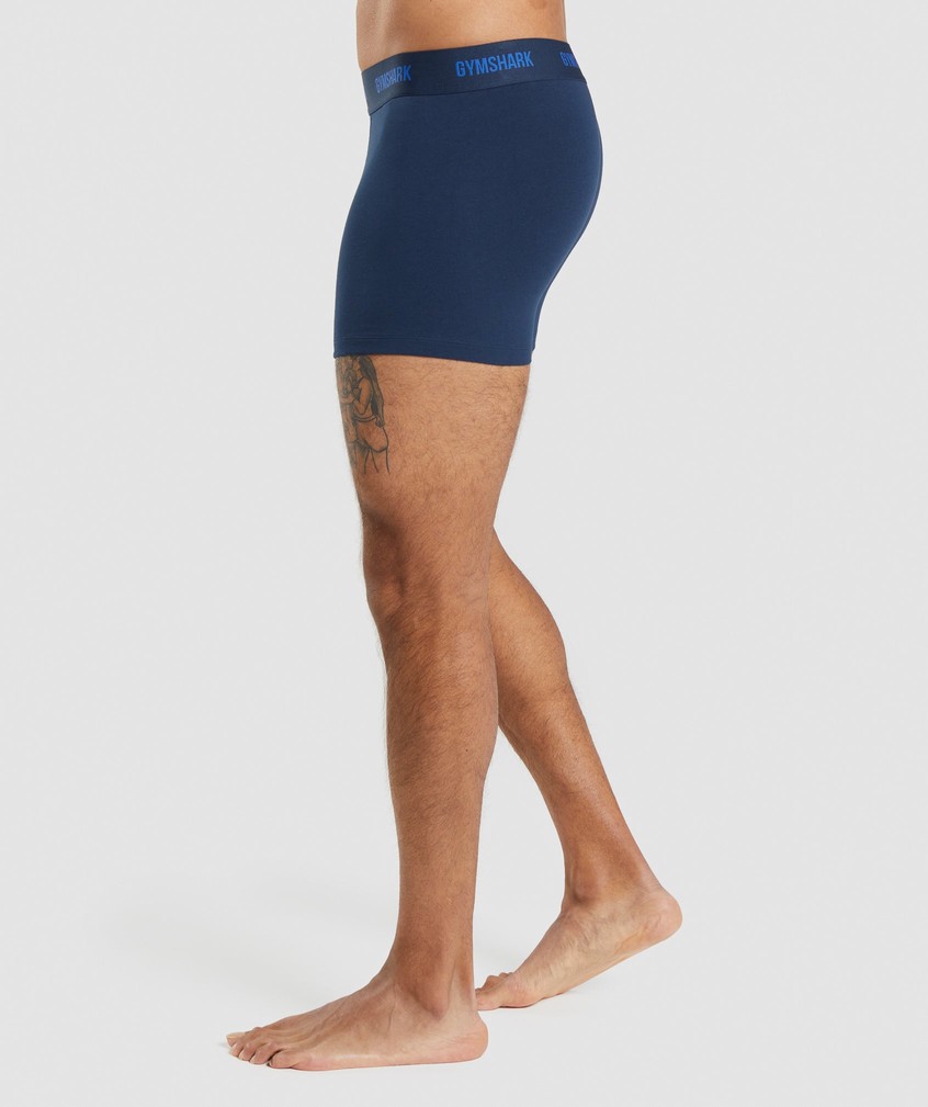 Olive / Navy Men's Gymshark Boxers 2pk Panties | USA-94103