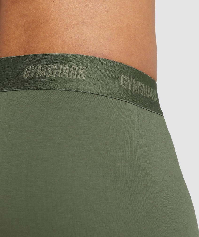 Olive / Navy Men's Gymshark Boxers 2pk Panties | USA-94103